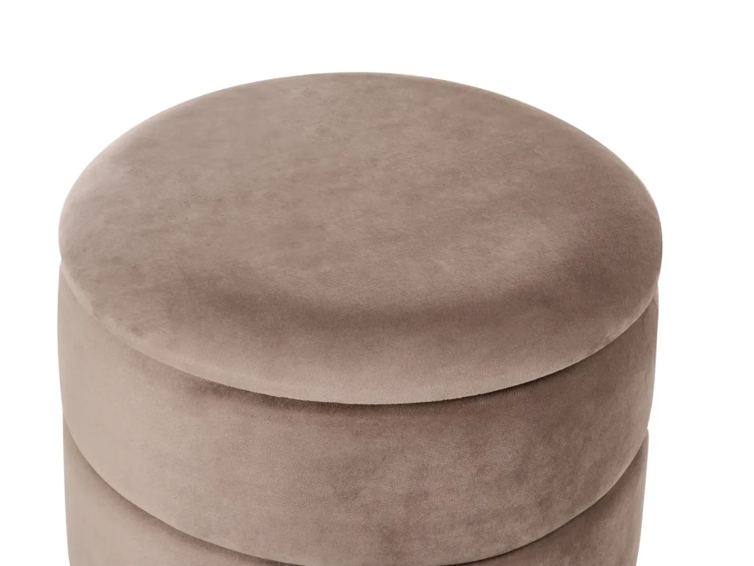 Discount Beliani Pouf contenitore ELGIN Velluto Tortora Beige Oro