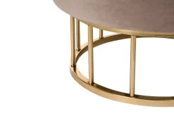 Discount Beliani Pouf contenitore ELGIN Velluto Tortora Beige Oro