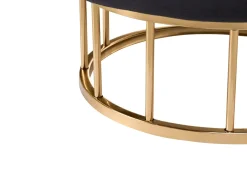 Outlet Beliani Pouf contenitore ELGIN Velluto Nero Nero Oro