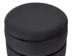 Outlet Beliani Pouf contenitore ELGIN Velluto Nero Nero Oro