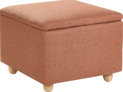 Outlet Beliani Pouf contenitore FERNDALE Tessuto dorato Marrone