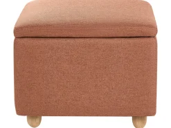 Outlet Beliani Pouf contenitore FERNDALE Tessuto dorato Marrone