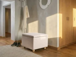 Online Beliani Pouf contenitore FERNDALE Tessuto Beige