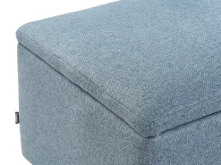 Sale Beliani Pouf contenitore FERNDALE Tessuto Blu Blu Marrone