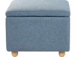 Sale Beliani Pouf contenitore FERNDALE Tessuto Blu Blu Marrone
