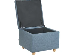 Sale Beliani Pouf contenitore FERNDALE Tessuto Blu Blu Marrone