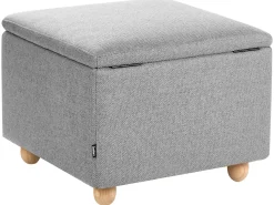 New Beliani Pouf contenitore FERNDALE Tessuto Grigio chiaro Grigio Marrone