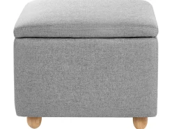 New Beliani Pouf contenitore FERNDALE Tessuto Grigio chiaro Grigio Marrone
