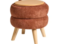 New Beliani Pouf contenitore HAWLEY Ciniglia dorato Marrone