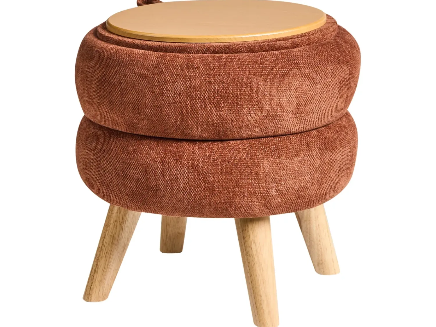 New Beliani Pouf contenitore HAWLEY Ciniglia dorato Marrone