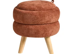 New Beliani Pouf contenitore HAWLEY Ciniglia dorato Marrone