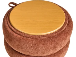 New Beliani Pouf contenitore HAWLEY Ciniglia dorato Marrone