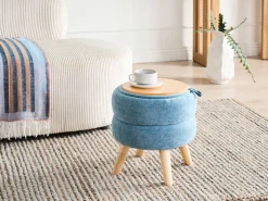 Best Beliani Pouf contenitore HAWLEY Ciniglia Blu