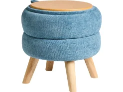Best Beliani Pouf contenitore HAWLEY Ciniglia Blu