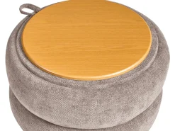 Outlet Beliani Pouf contenitore HAWLEY Ciniglia Tortora Beige Grigio