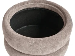 Outlet Beliani Pouf contenitore HAWLEY Ciniglia Tortora Beige Grigio