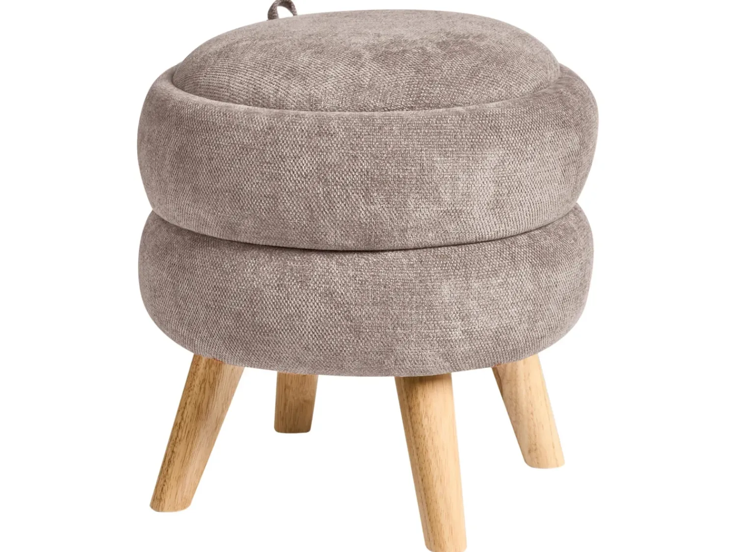 Outlet Beliani Pouf contenitore HAWLEY Ciniglia Tortora Beige Grigio