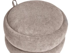 Outlet Beliani Pouf contenitore HAWLEY Ciniglia Tortora Beige Grigio