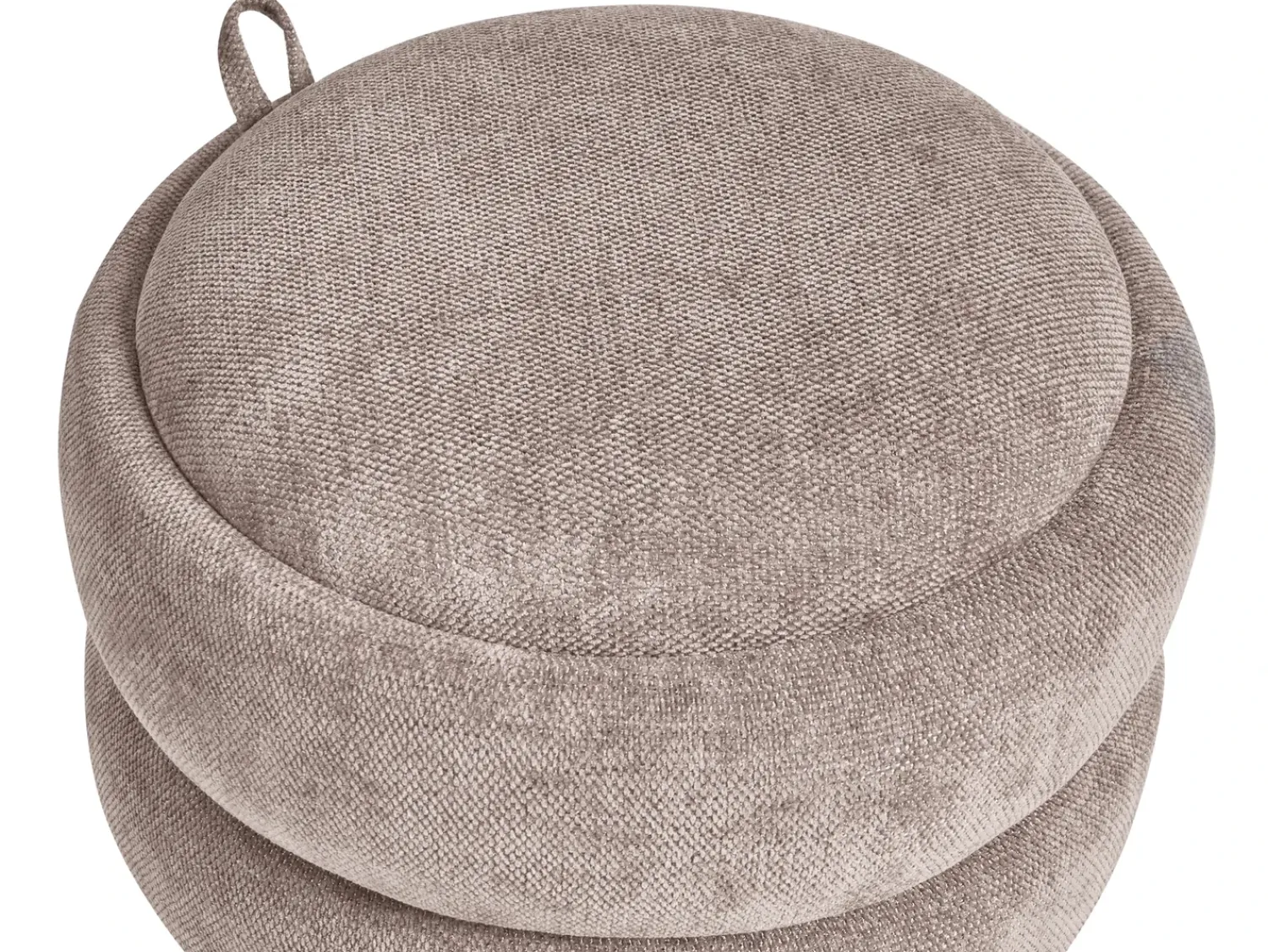 Outlet Beliani Pouf contenitore HAWLEY Ciniglia Tortora Beige Grigio