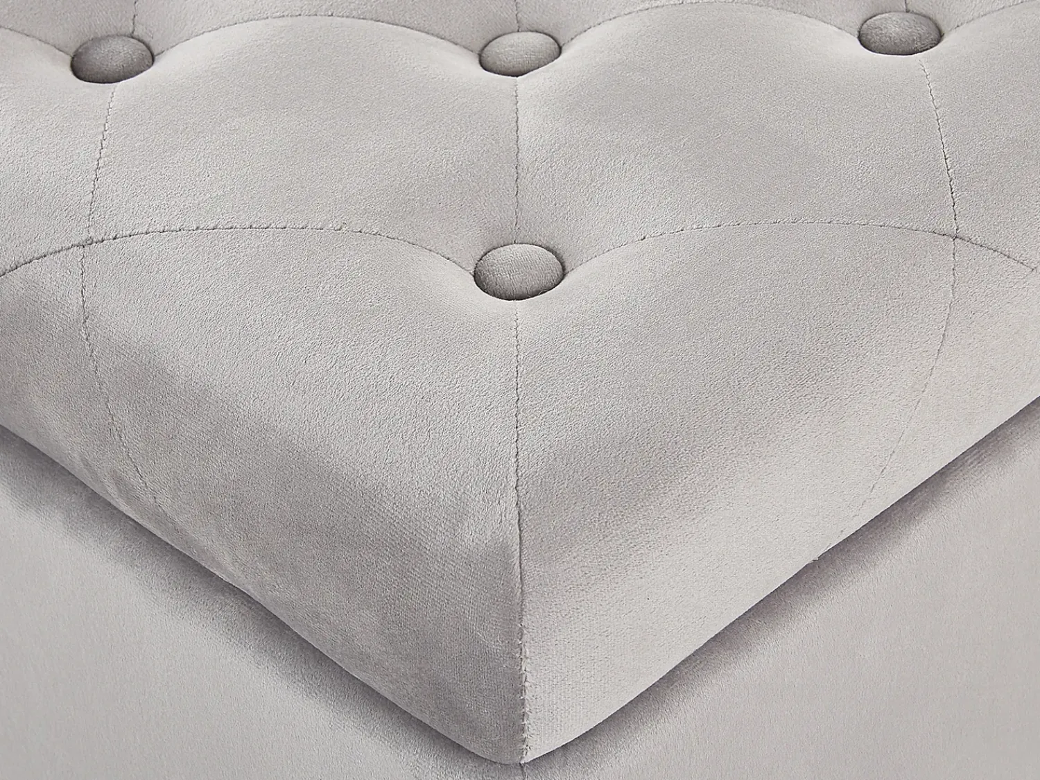 Online Beliani Pouf contenitore LORETTO Velluto chiaro Grigio