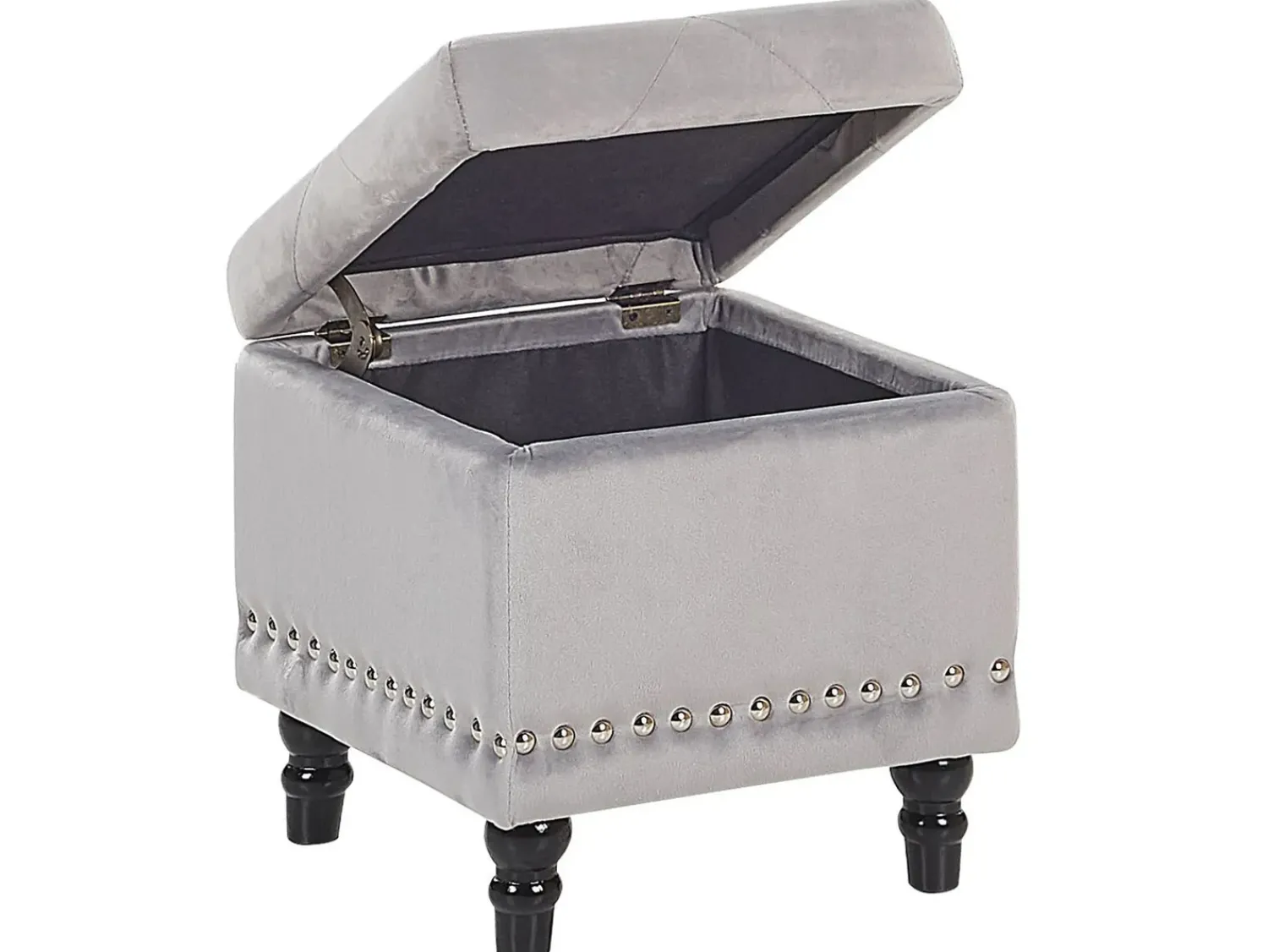 Online Beliani Pouf contenitore LORETTO Velluto chiaro Grigio
