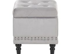 Online Beliani Pouf contenitore LORETTO Velluto chiaro Grigio