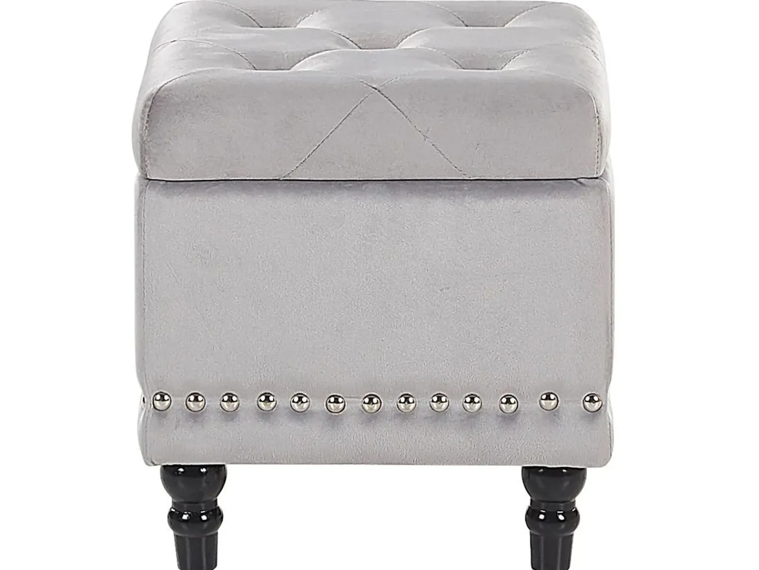 Online Beliani Pouf contenitore LORETTO Velluto chiaro Grigio