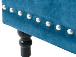 New Beliani Pouf contenitore LORETTO Velluto scuro Blu