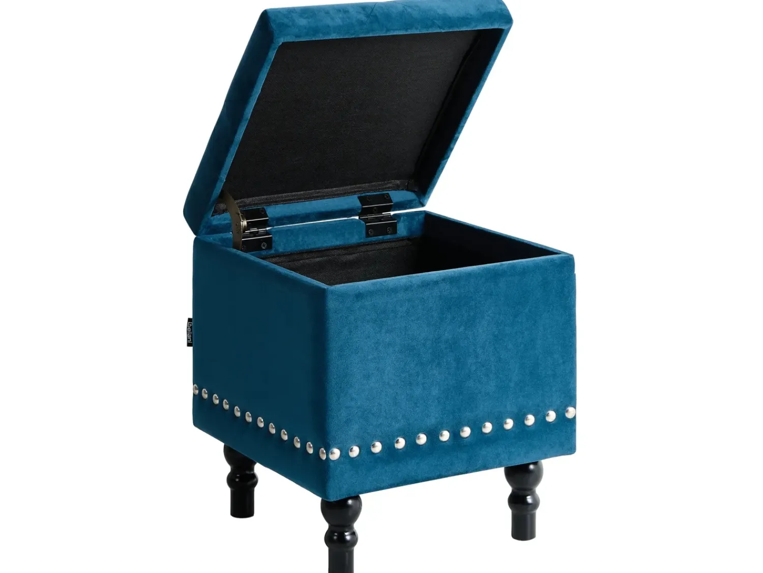 New Beliani Pouf contenitore LORETTO Velluto scuro Blu