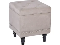Discount Beliani Pouf contenitore LORETTO Velluto Beige