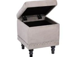 Discount Beliani Pouf contenitore LORETTO Velluto Beige