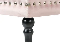 Beliani Pouf contenitore LORETTO Velluto Rosa pastello Nero Rosa