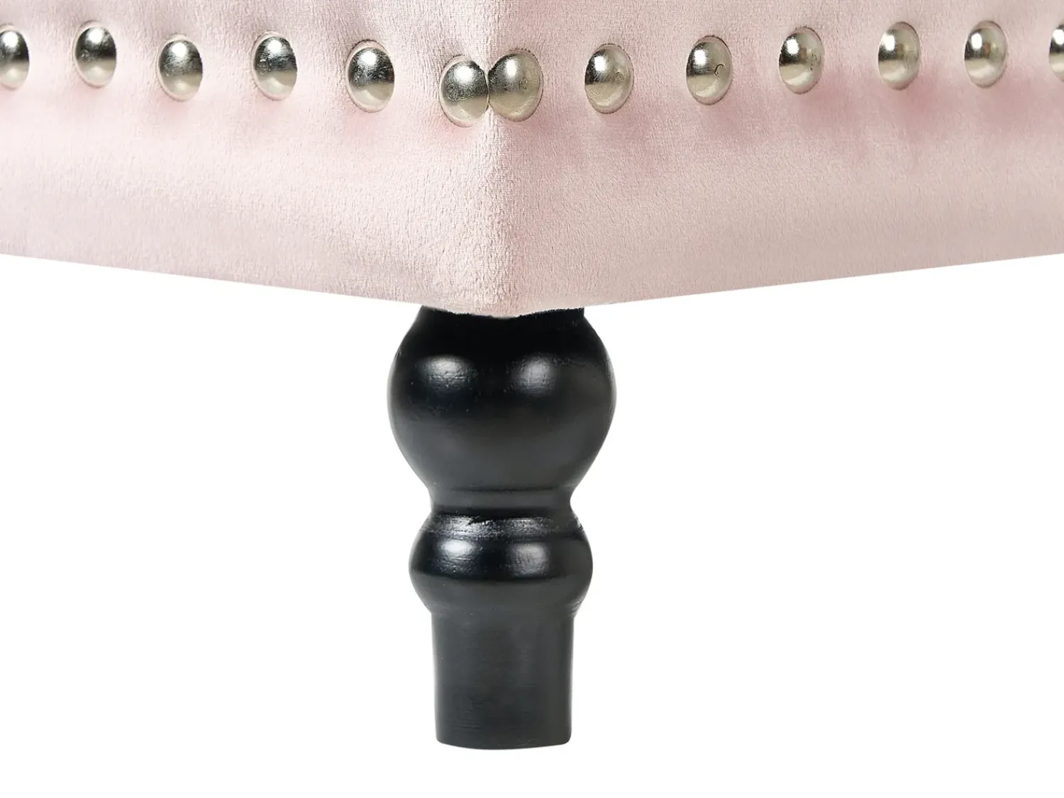 Beliani Pouf contenitore LORETTO Velluto Rosa pastello Nero Rosa