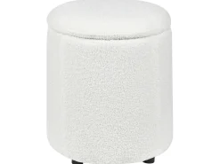 Outlet Beliani Pouf contenitore MARYLAND Bouclé sporco Bianco