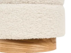 Beliani Pouf contenitore OGDEN Bouclé Bianco Bianco Marrone