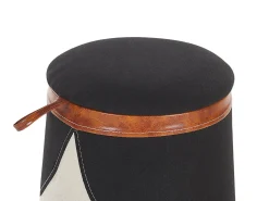 Outlet Beliani Pouf contenitore per bambini APACHE Lino sintetico Beige Beige Marrone Nero