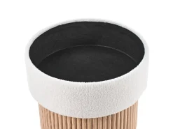 Outlet Beliani Pouf contenitore RICHEY Bouclé Bianco sporco Bianco Marrone
