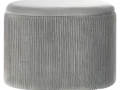 Outlet Beliani Pouf contenitore RICHLAND Velluto chiaro Grigio