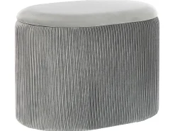 Outlet Beliani Pouf contenitore RICHLAND Velluto chiaro Grigio