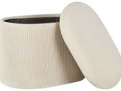 Outlet Beliani Pouf contenitore RICHLAND Velluto chiaro Beige