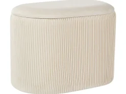 Outlet Beliani Pouf contenitore RICHLAND Velluto chiaro Beige