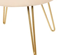 Clearance Beliani Pouf contenitore SILAS Velluto Beige chiaro Beige Oro