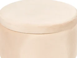 Clearance Beliani Pouf contenitore SILAS Velluto Beige chiaro Beige Oro