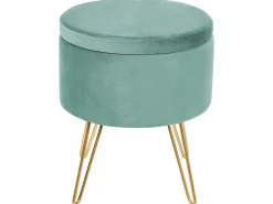 New Beliani Pouf contenitore SILAS Velluto menta Verde