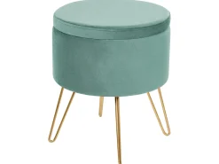 New Beliani Pouf contenitore SILAS Velluto menta Verde