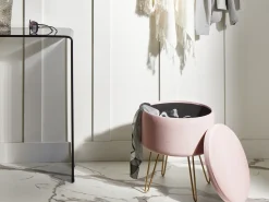 Best Beliani Pouf contenitore SILAS Velluto pastello Rosa