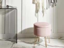 Best Beliani Pouf contenitore SILAS Velluto pastello Rosa