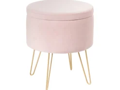 Best Beliani Pouf contenitore SILAS Velluto pastello Rosa
