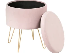 Best Beliani Pouf contenitore SILAS Velluto pastello Rosa