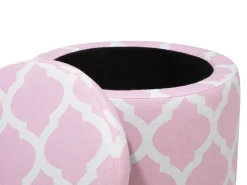 Outlet Beliani Pouf contenitore TUNICA Cotone Rosa Bianco Rosa
